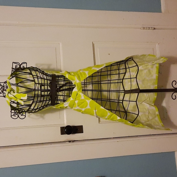 Embroidered Lime Green Cotton Polk-A-Dot Chef Kitchen Apron Baker Cook Gift - Picture 4 of 6